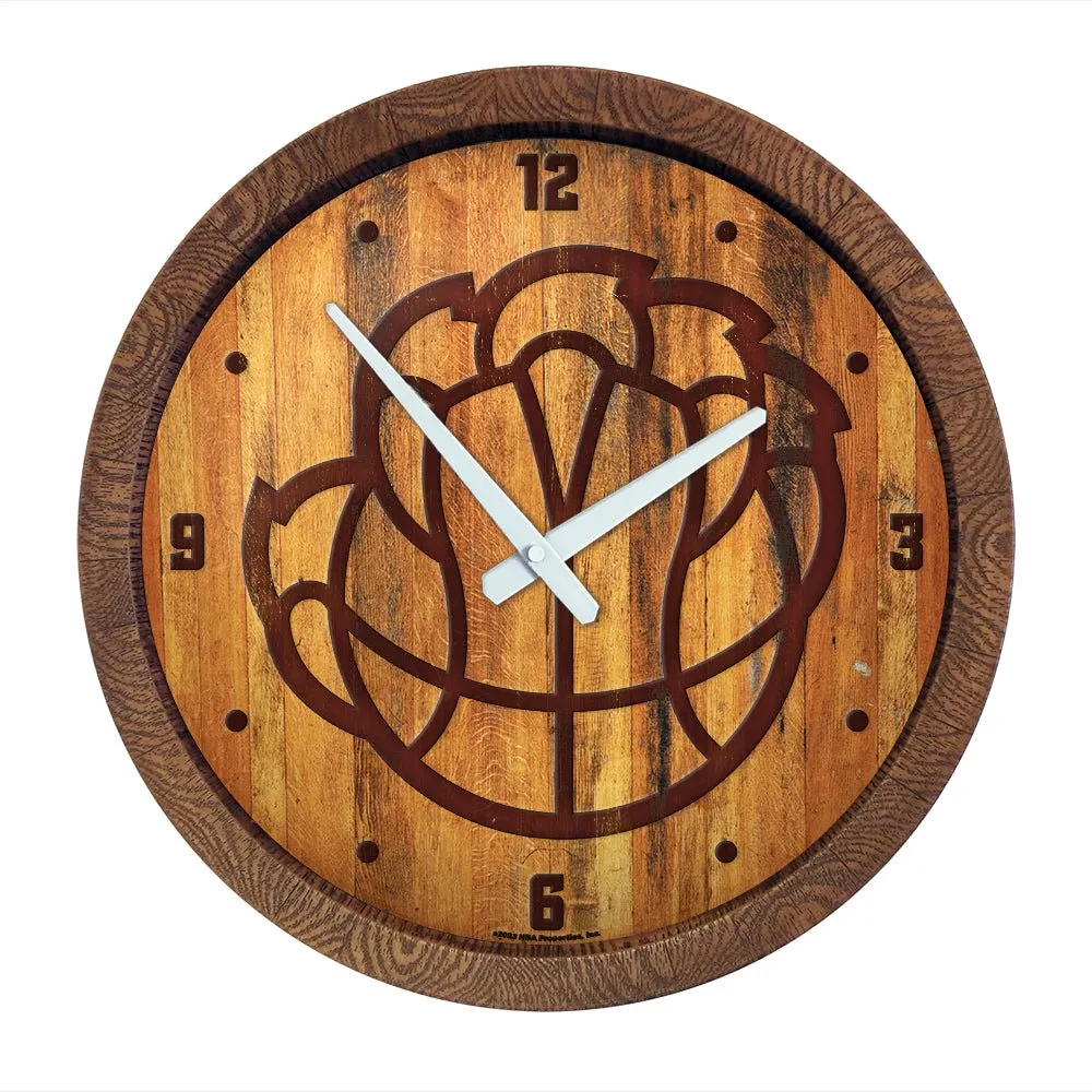 Memphis Grizzlies: Logo - "Faux" Barrel Top Clock