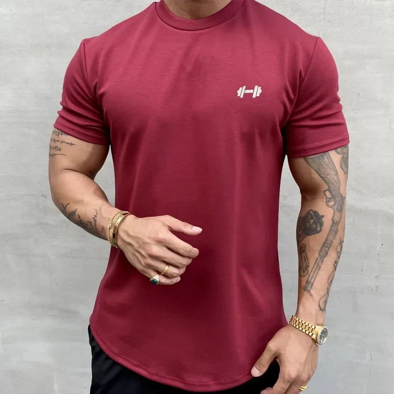 Men Bodybuilding Fitness Cotton  short sleeve t-shirt