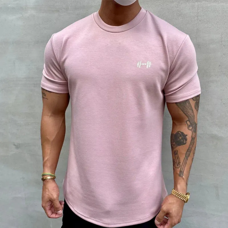 Men Bodybuilding Fitness Cotton  short sleeve t-shirt