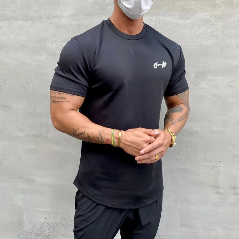 Men Bodybuilding Fitness Cotton  short sleeve t-shirt