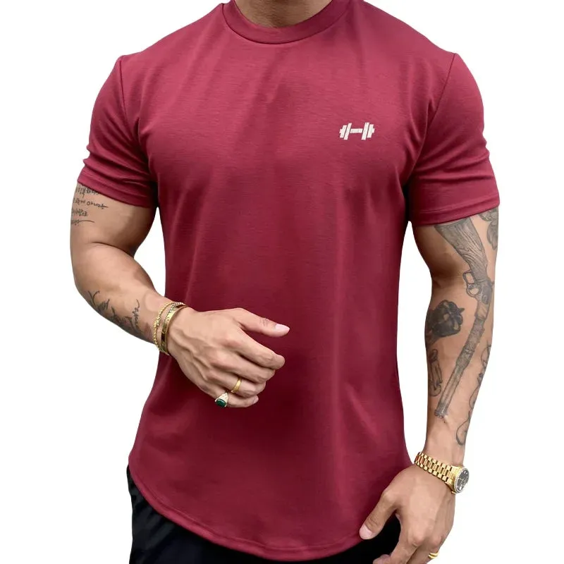 Men Bodybuilding Fitness Cotton  short sleeve t-shirt