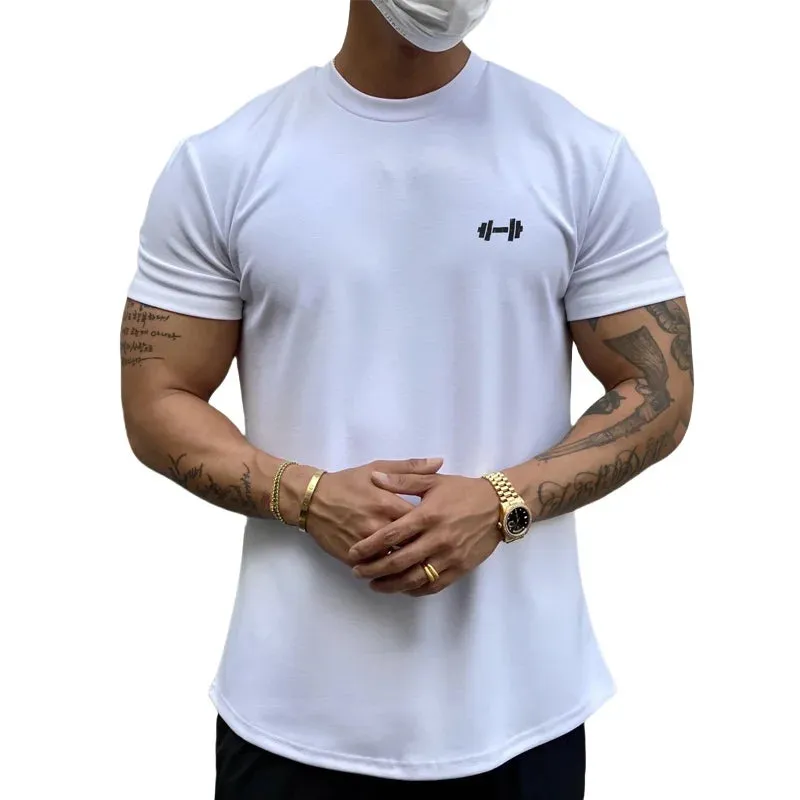 Men Bodybuilding Fitness Cotton  short sleeve t-shirt