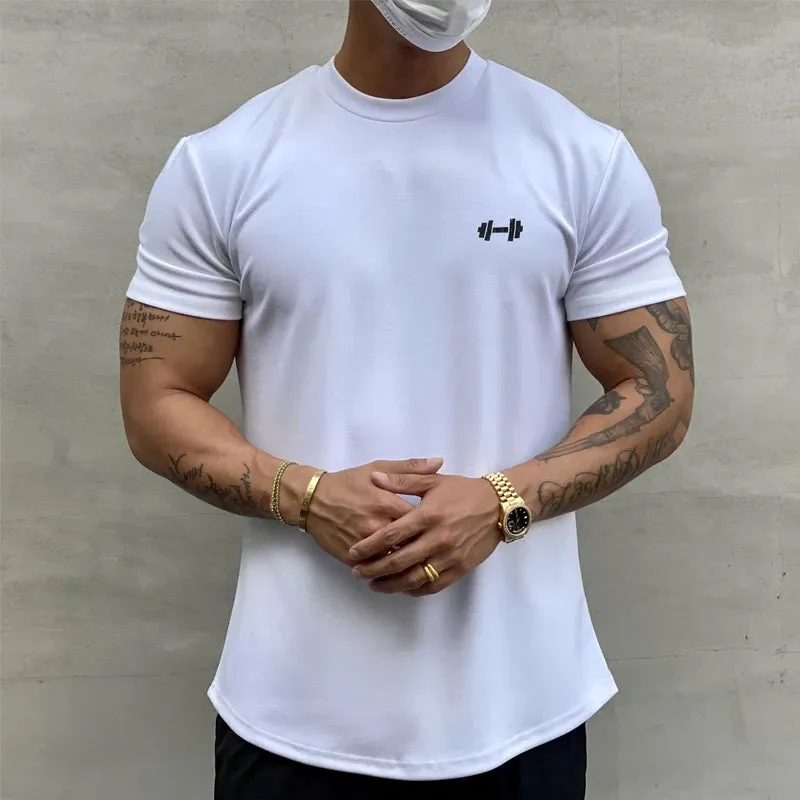 Men Bodybuilding Fitness Cotton  short sleeve t-shirt