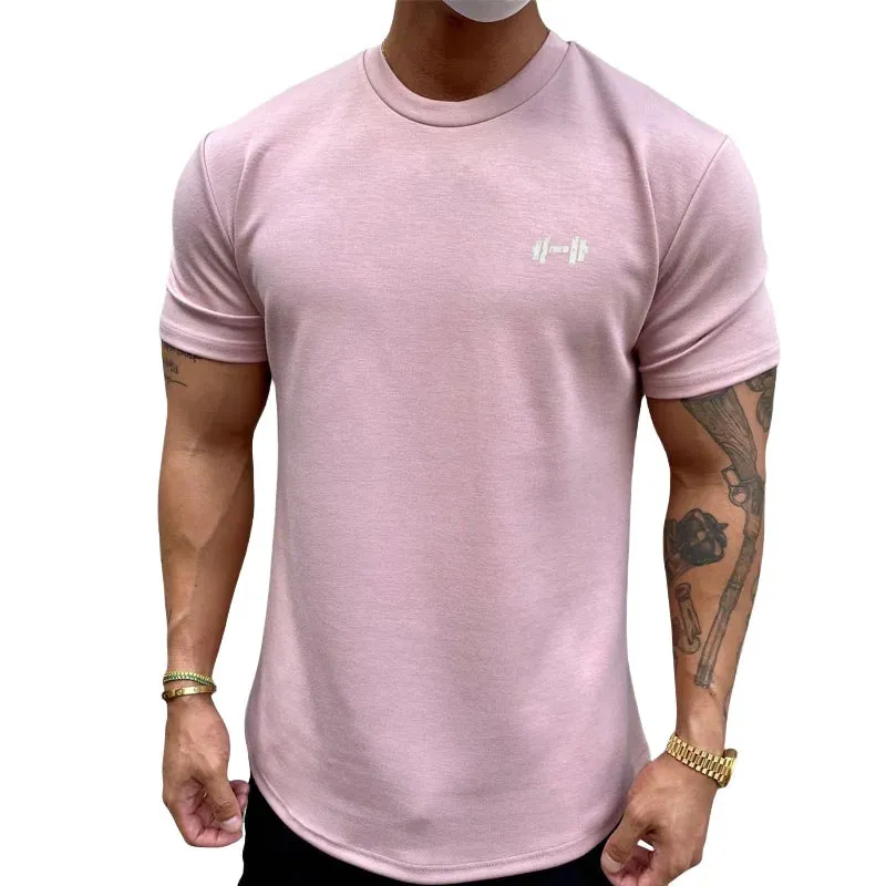 Men Bodybuilding Fitness Cotton  short sleeve t-shirt