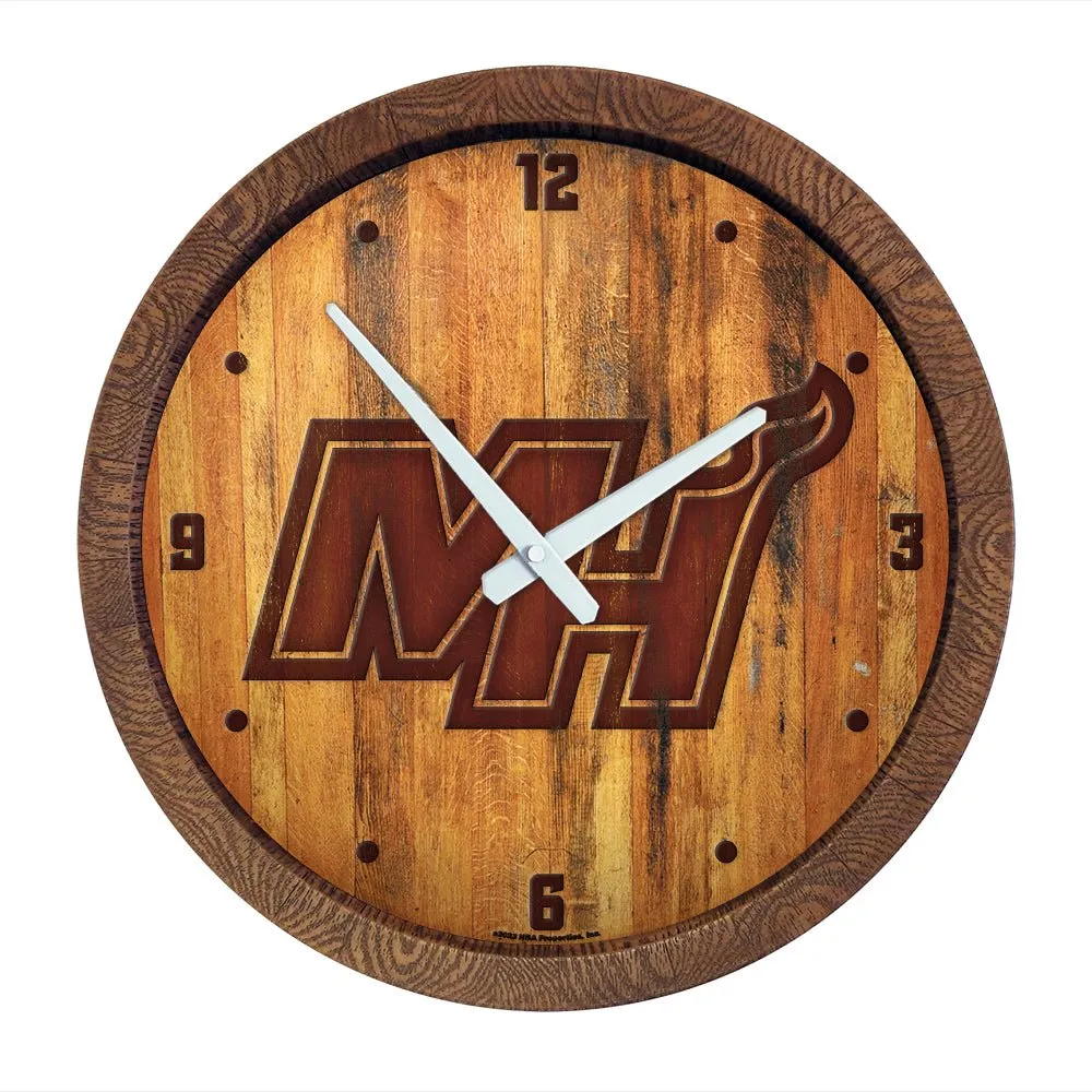 Miami Heat: Logo - "Faux" Barrel Top Clock