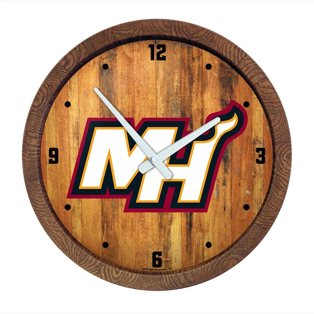 Miami Heat: Logo - "Faux" Barrel Top Clock
