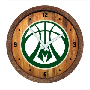 Milwaukee Bucks: Logo - "Faux" Barrel Top Clock