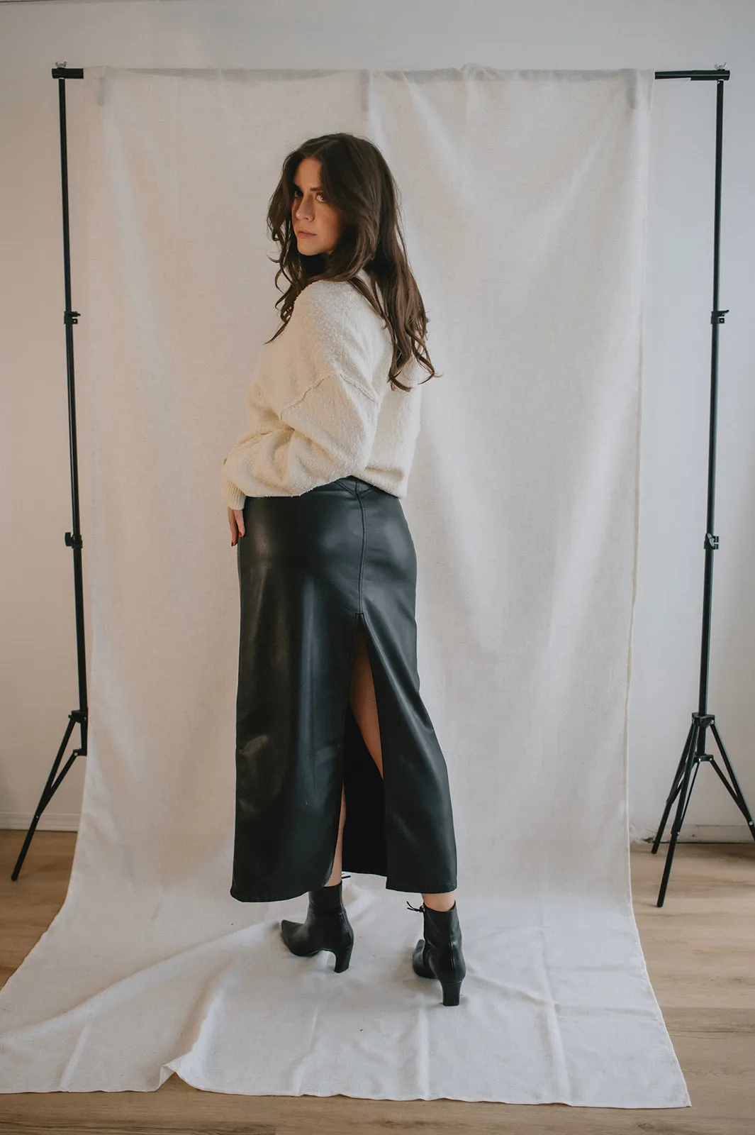 MISFIT ITEM - The City Slicker Vegan Leather Skirt by Free People // Size 8