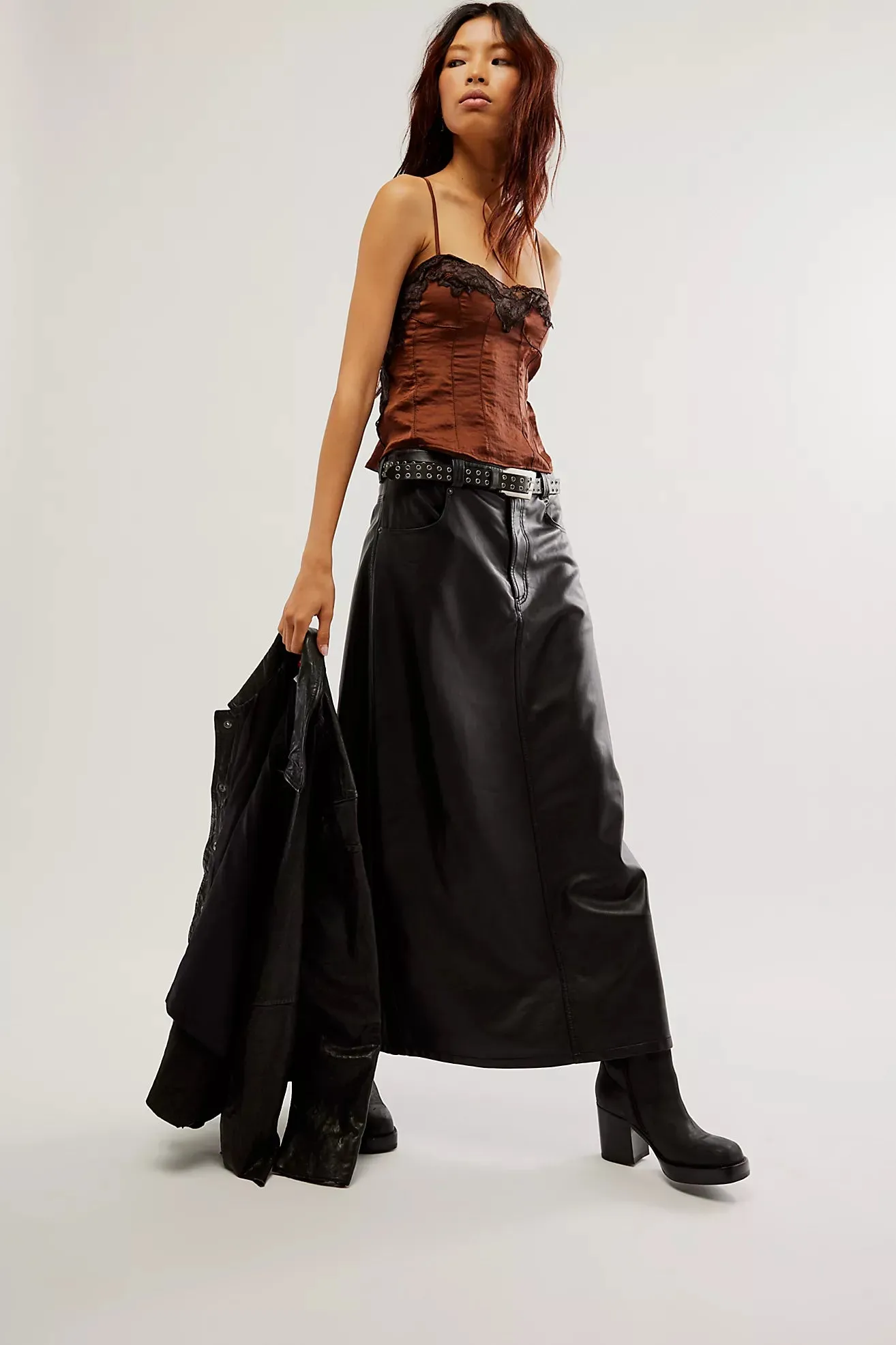MISFIT ITEM - The City Slicker Vegan Leather Skirt by Free People // Size 8