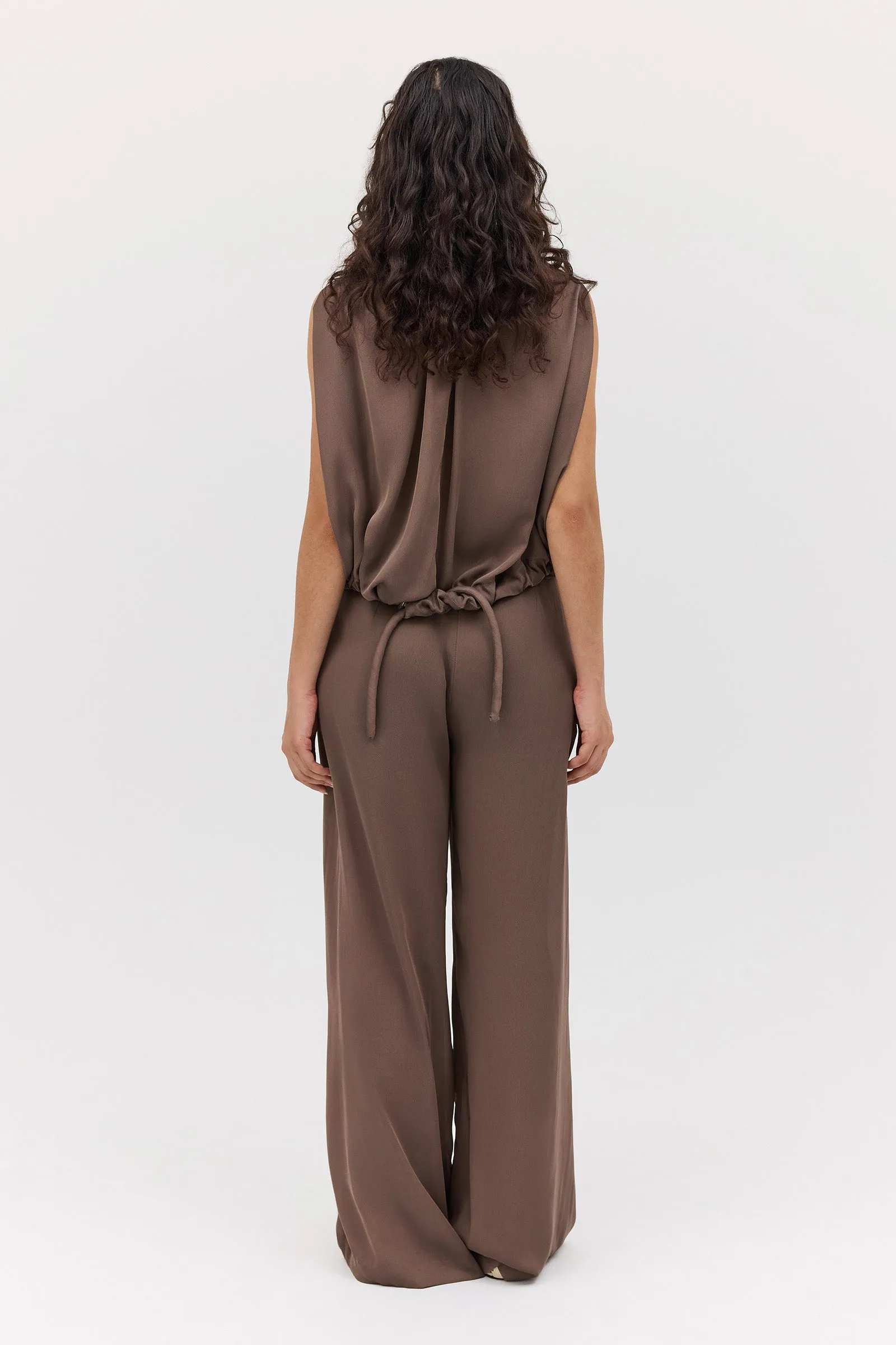 MUSHROOM CHIFFON EMERGE TOP