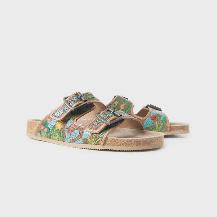 MYRA Cactus Tooled Leather Sandals
