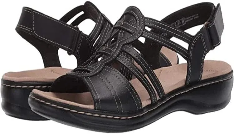 NEW JERZO Women's Orthotic Flat Sandals, Sandals Women Dressy Summer, Sandals Women Dressy Summer Flat, Black, Sz 8.5
