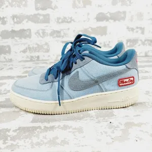 Nike Air Force 1 Low Detroit Motor City Blue Stripe Lace Up Sneakers V605