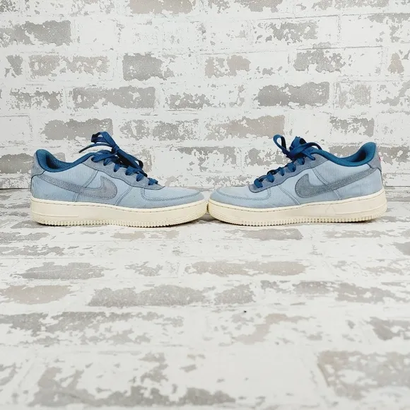 Nike Air Force 1 Low Detroit Motor City Blue Stripe Lace Up Sneakers V605