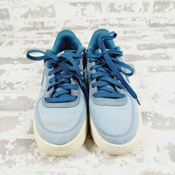Nike Air Force 1 Low Detroit Motor City Blue Stripe Lace Up Sneakers V605