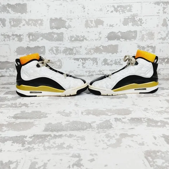 Nike Air Jordan Dub Zero Metallic Gold White Black Basketball Sneakers D687