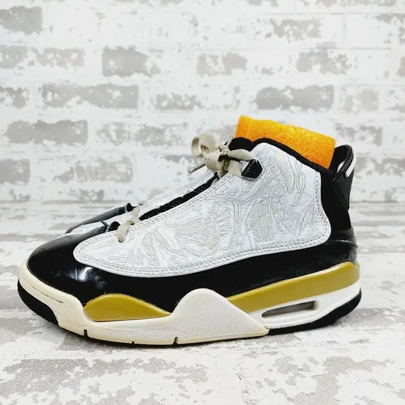 Nike Air Jordan Dub Zero Metallic Gold White Black Basketball Sneakers D687