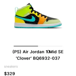 Nike Air Jordan Kids size 10 Mid SE Aurora Green GS Basketball HighTop Sneakers