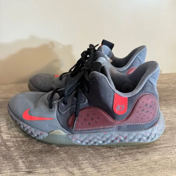 Nike KD Trey 5 VII Basketball Sneakers Youth Size 6 Big Kid Mid Top Gray Neon
