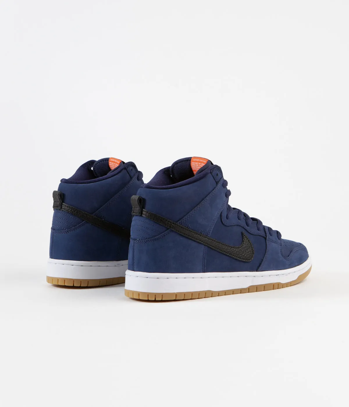 Nike SB Orange Label Dunk High Pro Shoes - Midnight Navy / Black - Midnight Navy - White