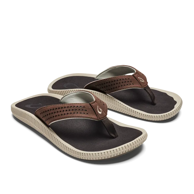 OluKai Mens Ulele Sandals - Dark Wood