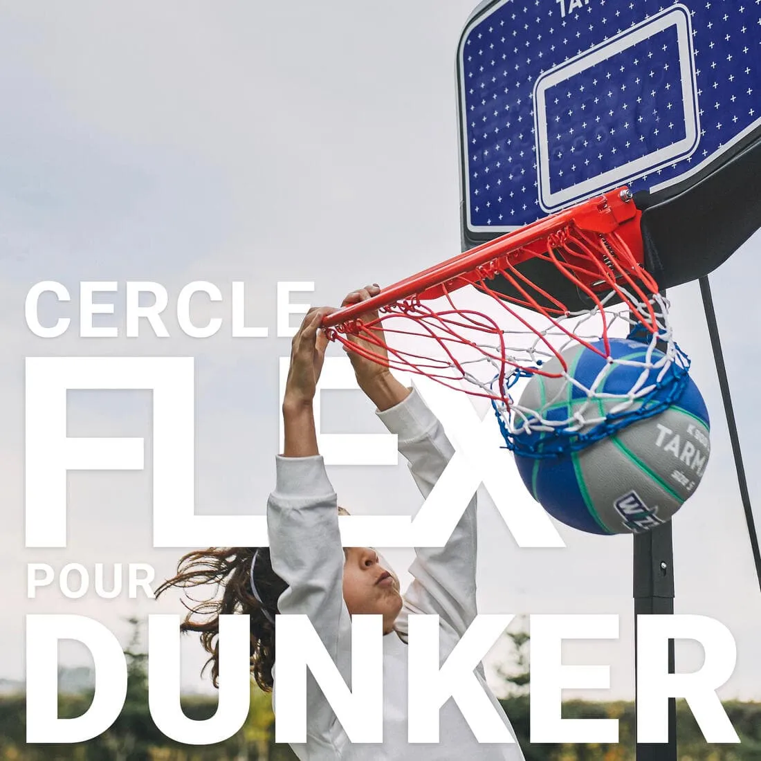 Panier de basket Enfant Dunk sur pied réglable 1,60m à 2,20m - K900