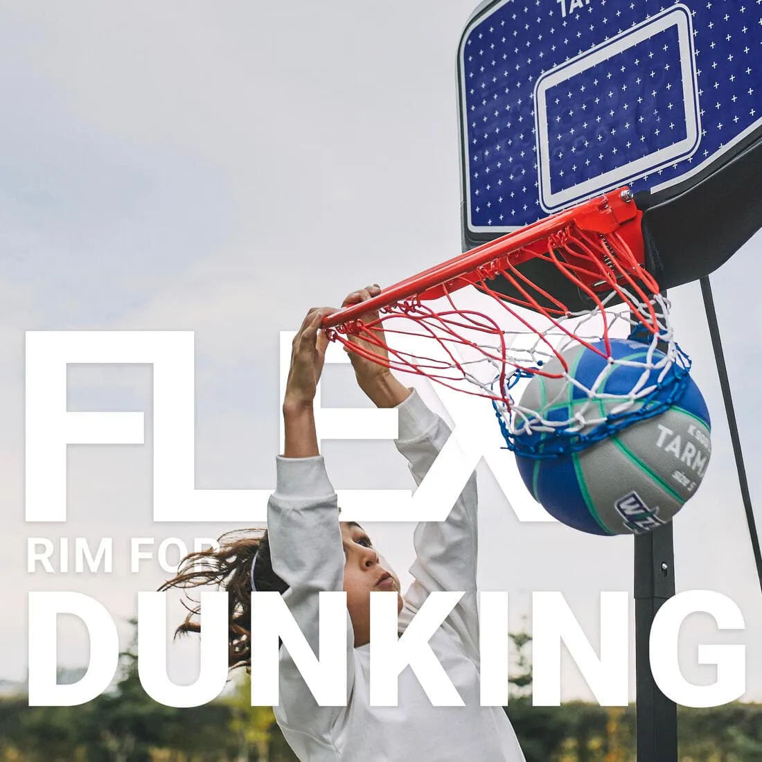 Panier de basket Enfant Dunk sur pied réglable 1,60m à 2,20m - K900