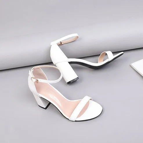Petite Size Patent Block Heel Sandals AP105