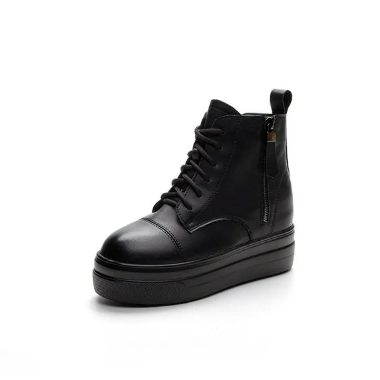 Petite Size Thicksole Side Zipper Boots DS366