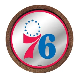 Philadelphia 76ers: "Faux" Barrel Top Mirrored Wall Sign