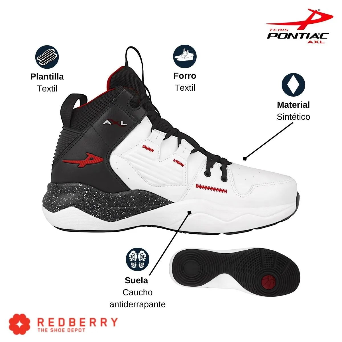 Pontiac Tenis Hombre Básquetbol Deportivo
