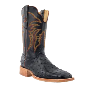 R. Watson Black Full Quill Ostrich Boot RW4507-2