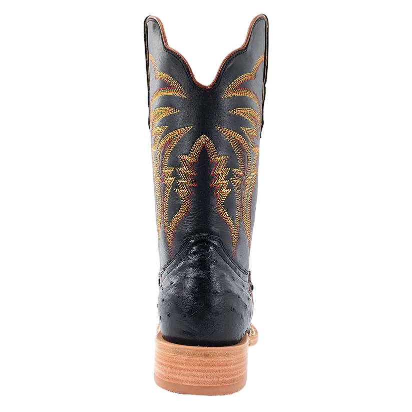 R. Watson Black Full Quill Ostrich Boot RW4507-2