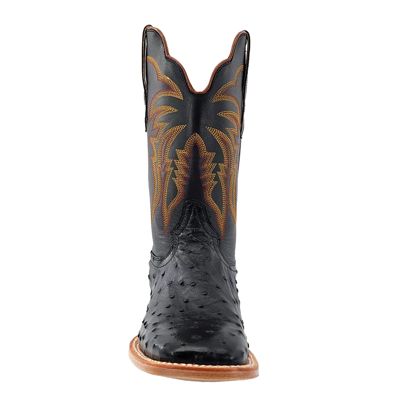 R. Watson Black Full Quill Ostrich Boot RW4507-2