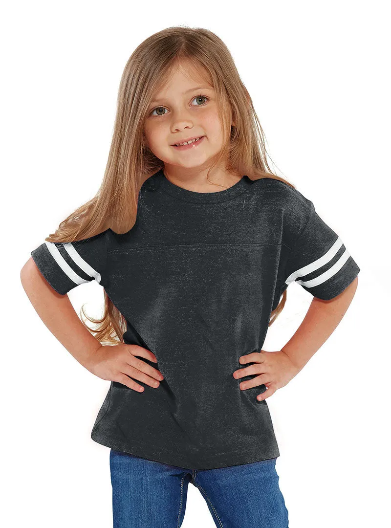 Rabbit Skins Toddler Fine Jersey Varsity Tee, Royal/White *Personalize It