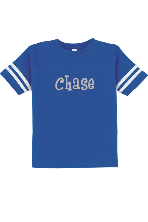 Rabbit Skins Toddler Fine Jersey Varsity Tee, Royal/White *Personalize It