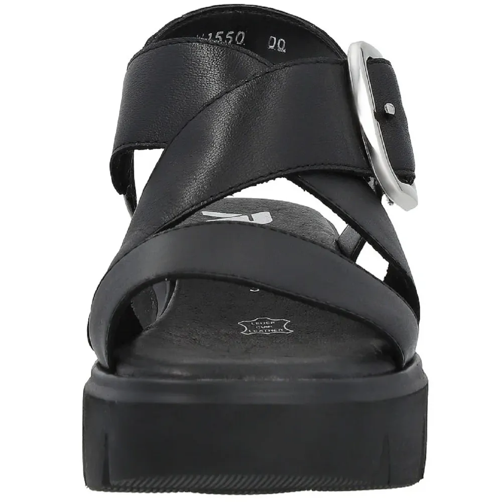 Rieker W1550-00 (Diva) Black Sandals