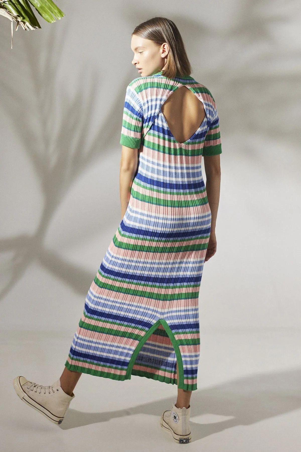 RUE STIIC WREN MAXI DRESS - RETRO STRIPE ORCHID PINK