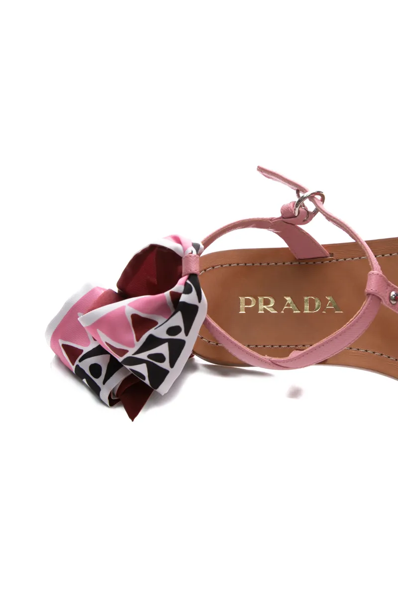 Saffiano Scarf Sandals - Size 36