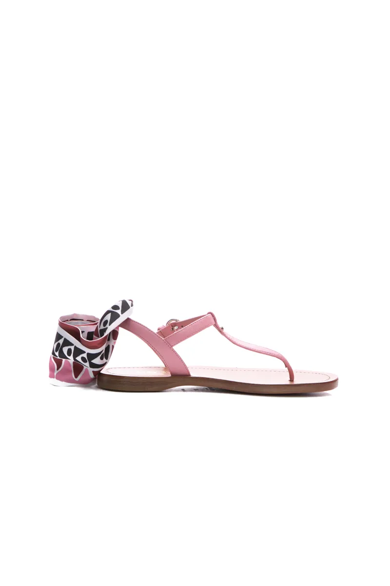 Saffiano Scarf Sandals - Size 36