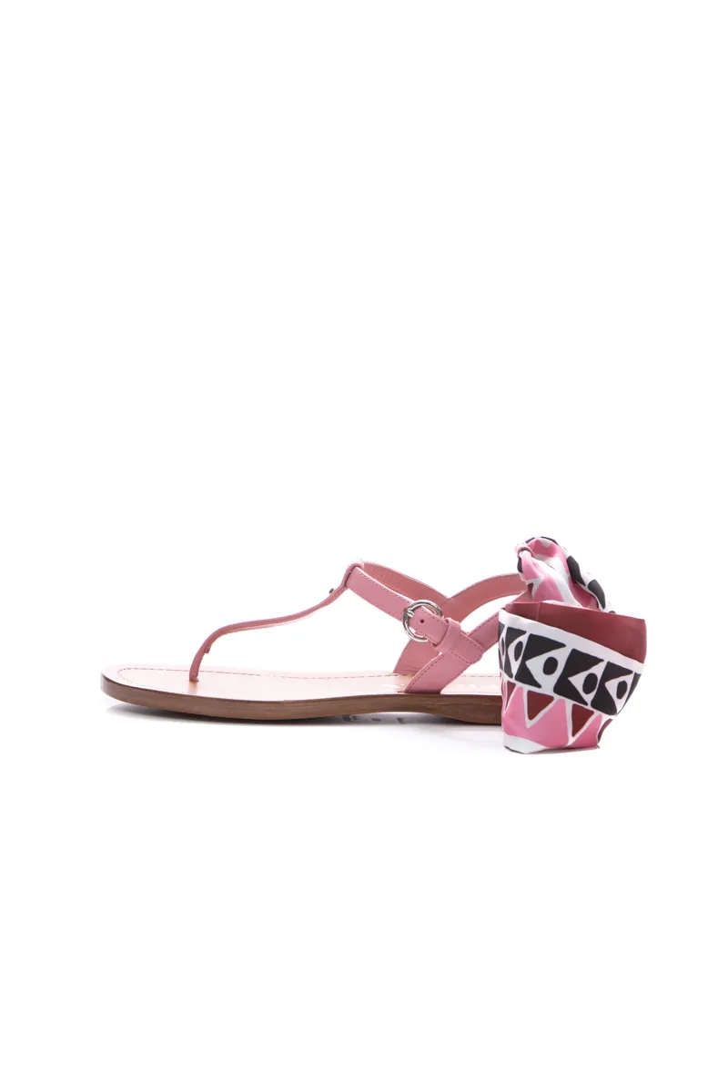 Saffiano Scarf Sandals - Size 36