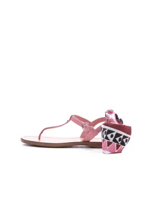 Saffiano Scarf Sandals - Size 36