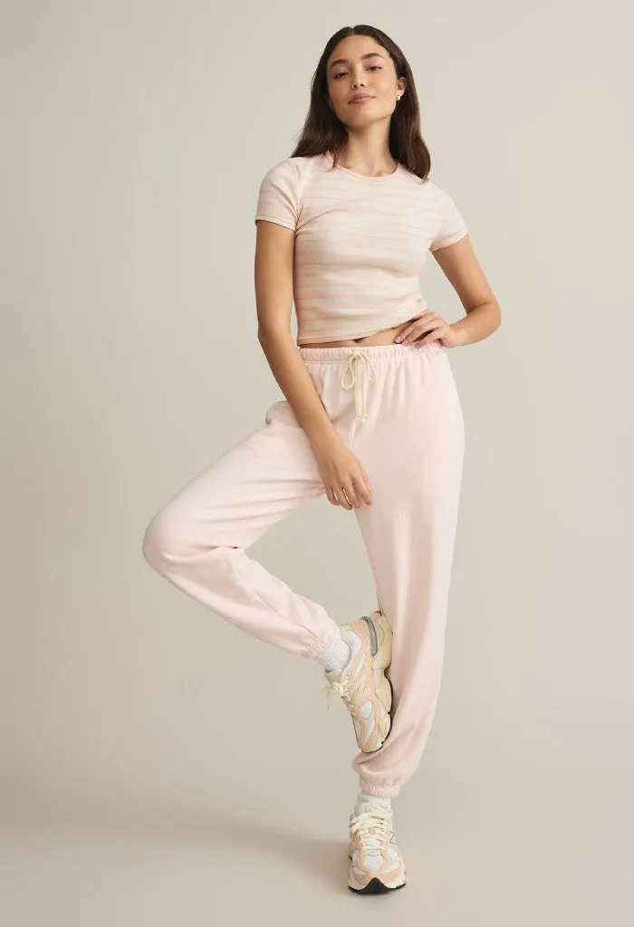 Saxton Striped Tee-Pink Salt