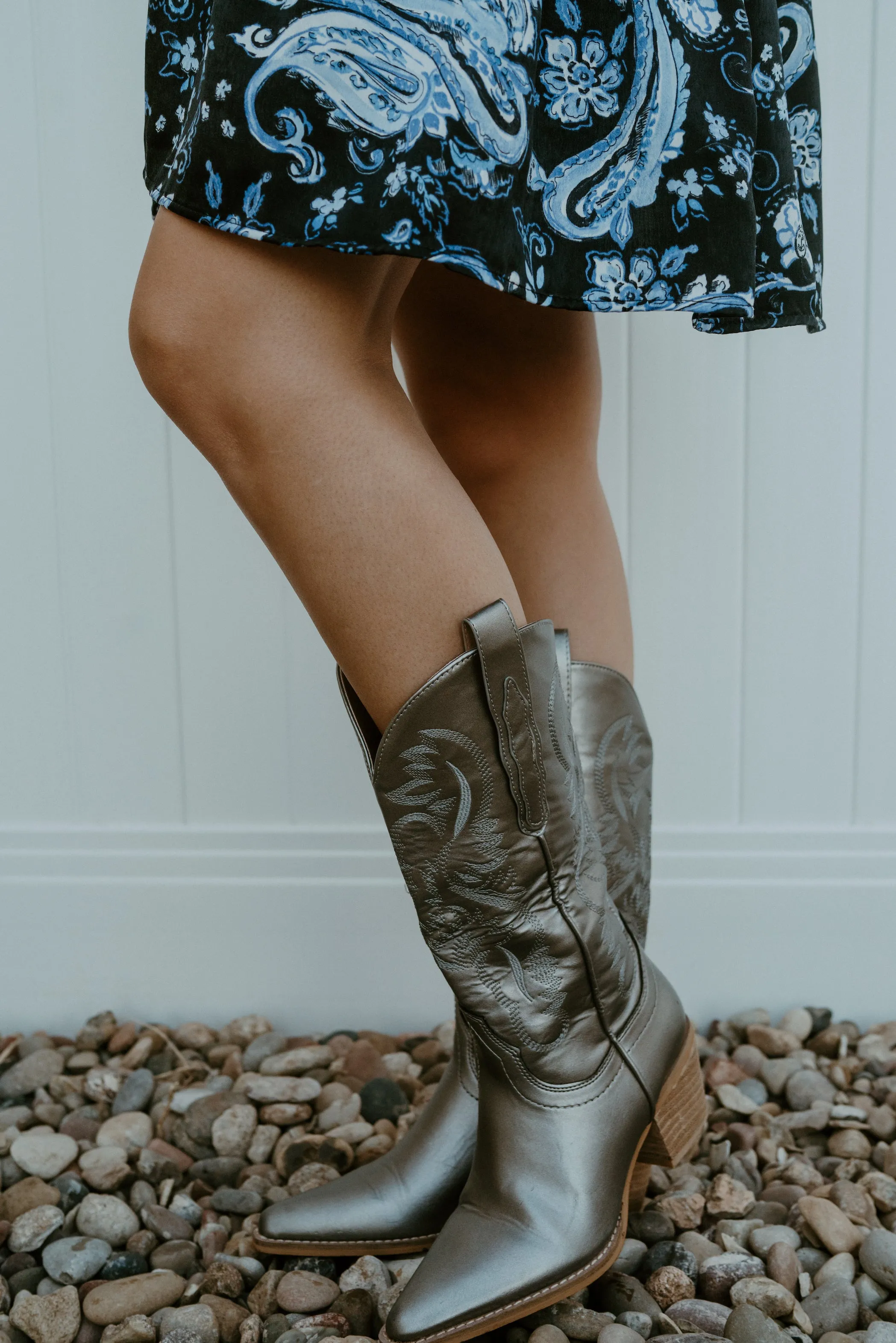 Shining Silver Boots