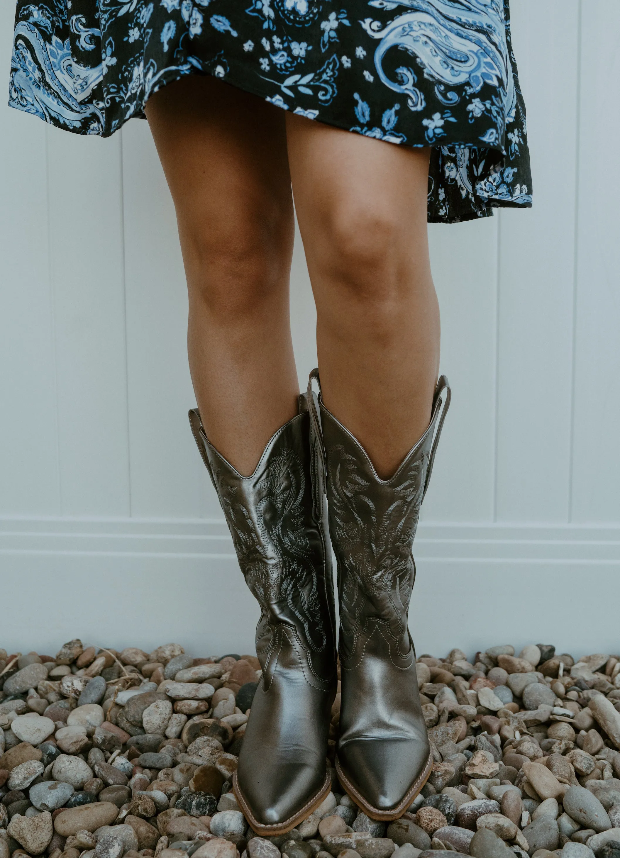 Shining Silver Boots