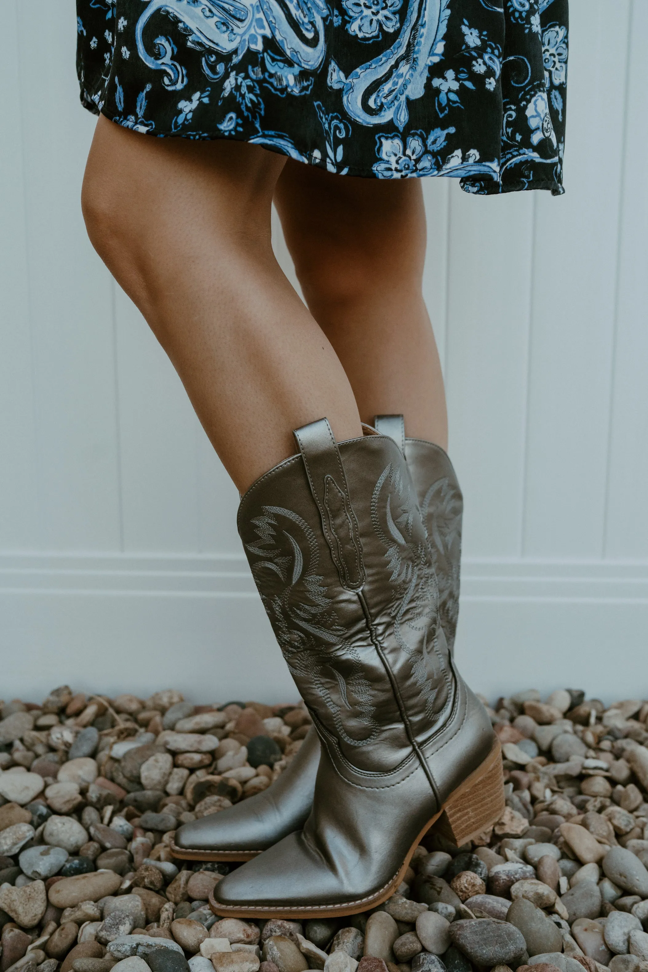 Shining Silver Boots