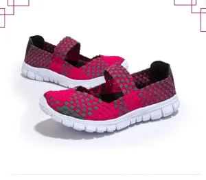 Size 43 Casual Women Shoes Elastic Band Weave Shoes for Women Comfort Flats Non Slip Women Loafers Zapatos De Mujer