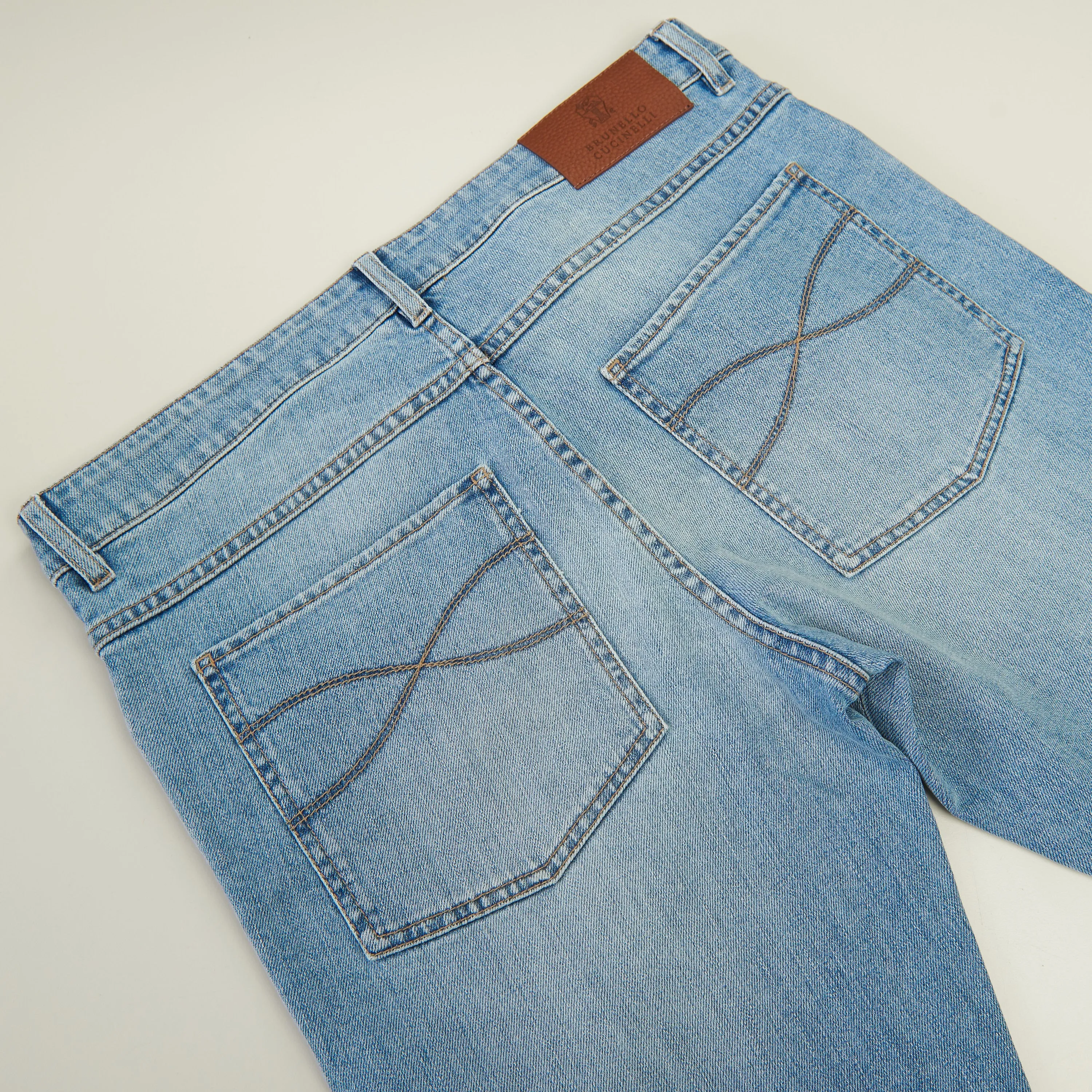 Slim Fit Five Pocket Jeans Trousers In Light Blue Denim