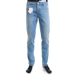 Slim Fit Five Pocket Jeans Trousers In Light Blue Denim