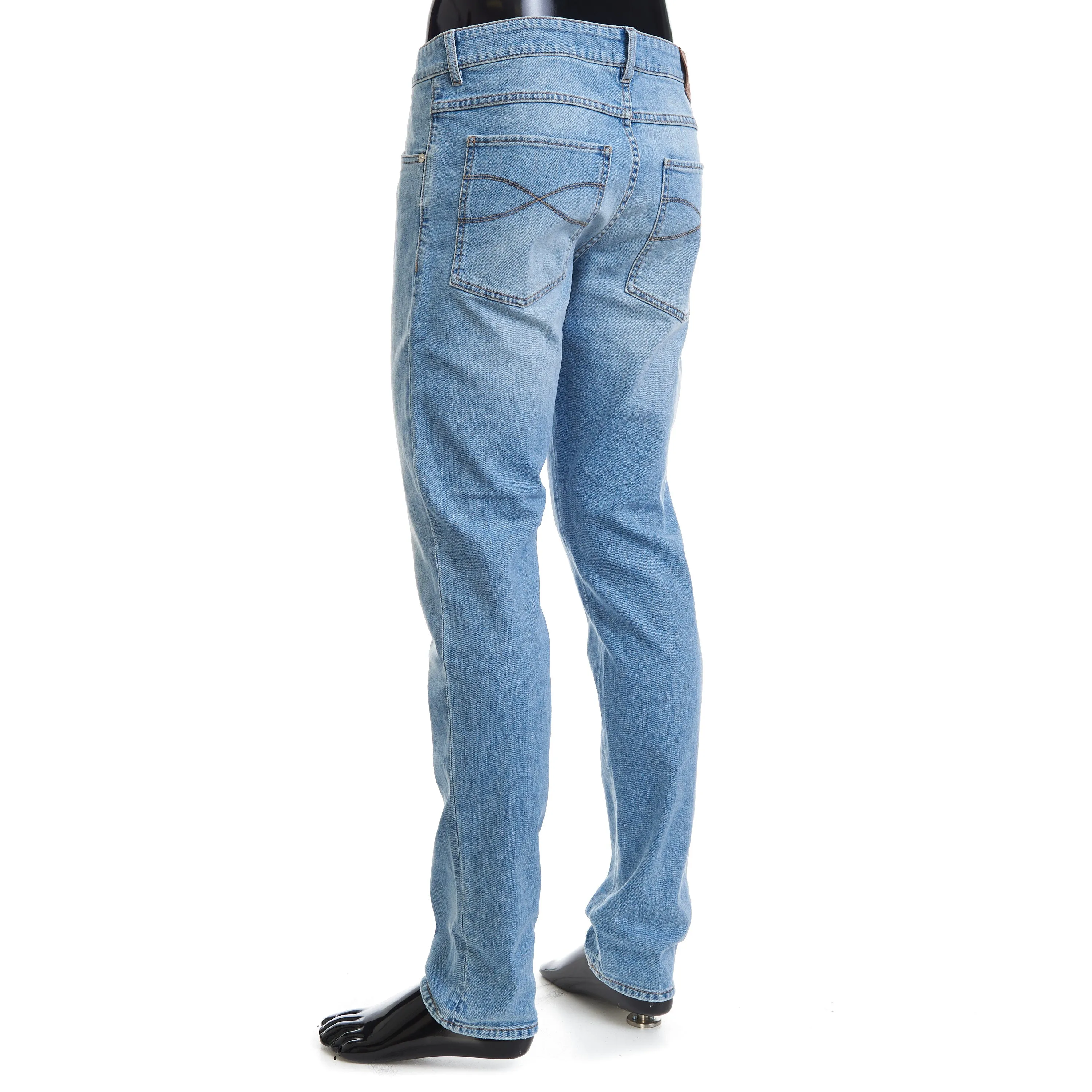 Slim Fit Five Pocket Jeans Trousers In Light Blue Denim